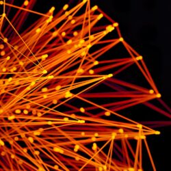 Abstract network visualizing connections, representing the power of AI language practice for global communication.