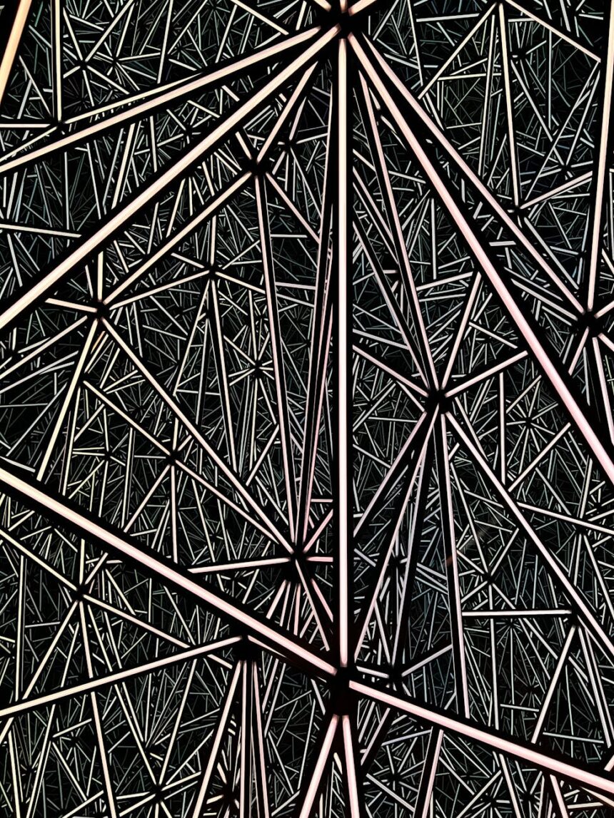Abstract representation of AI Chatbots Students connecting within a network.