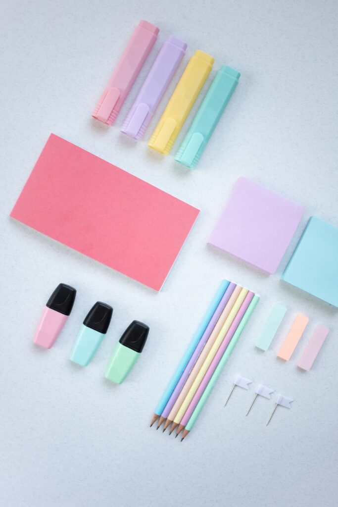 A neatly organized weekly planner with color-coded tasks and highlighters, representing effective time management.